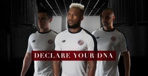 Les maillots du Costa Rica et les chaussures des 23 joueurs pour la Coupe du monde 2018