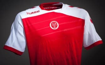 Maillot Vintage Stade De Reims 2014 – Hummel, Domicile, Rouge, Taille L, N°5, Occasion