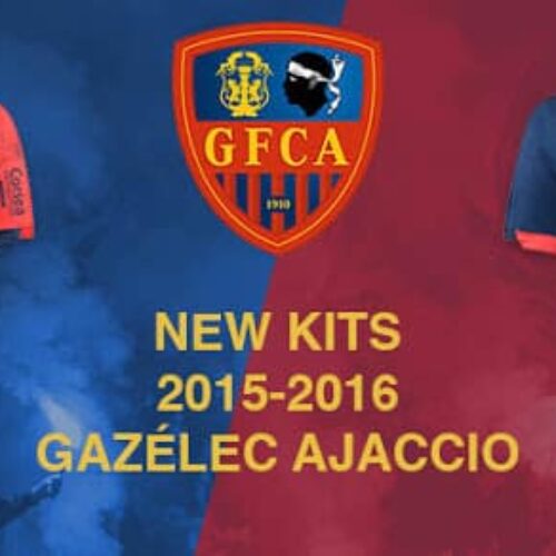 Image de l'article Macron dévoile les maillots 2015-2016 du Gazélec Ajaccio
