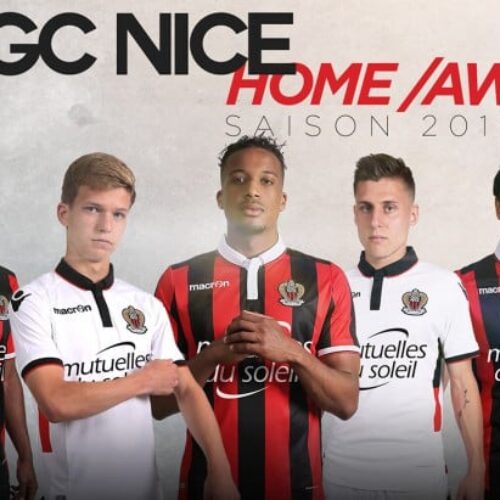 Image de l'article Macron dévoile les maillots 2016-2017 de l'OGC Nice