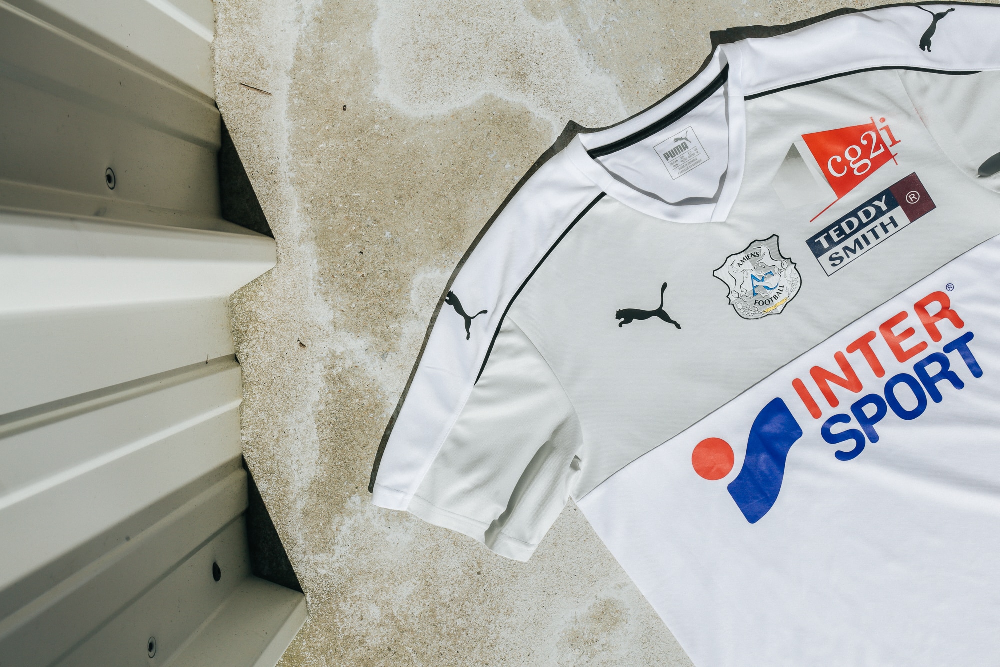 Maillot Extérieur Amiens 2014-2015 N°17 – Adidas, Taille L, Homme, état Moyen