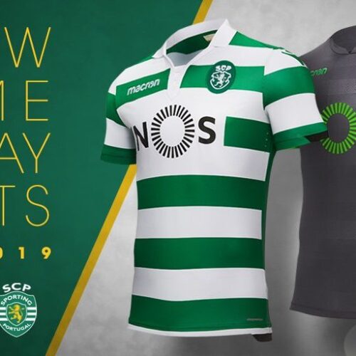 Image de l'article Macron et le Sporting Portugal dévoilent les maillots 2018-2019