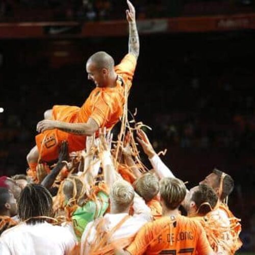 Image de l'article Wesley Sneijder célébré pour sa dernière avec les Pays-Bas