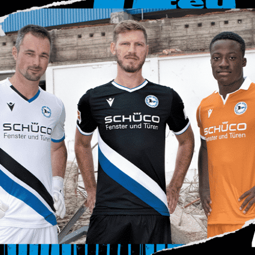 Image de l'article Macron révèle les maillots 2020-2021 de l'Arminia Bielefeld