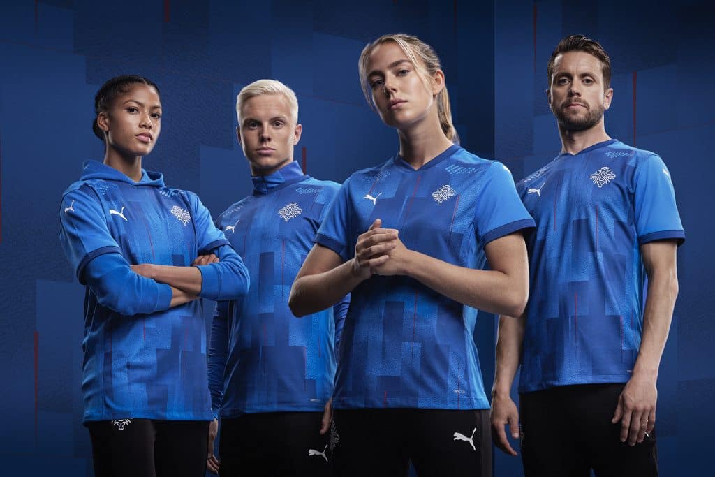 ICELAND 2016 2017 HOME SHIRT ISLAND FOOTBALL SOCCER JERSEY MENS ERREA SIZE M