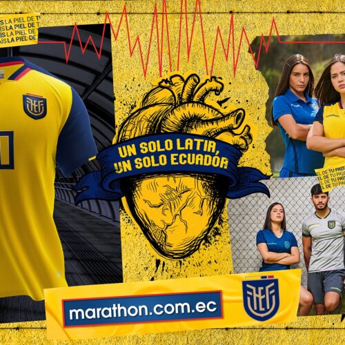 Image de l'article Les maillots 2020 de l'Équateur, dévoilés par la marque Marathon