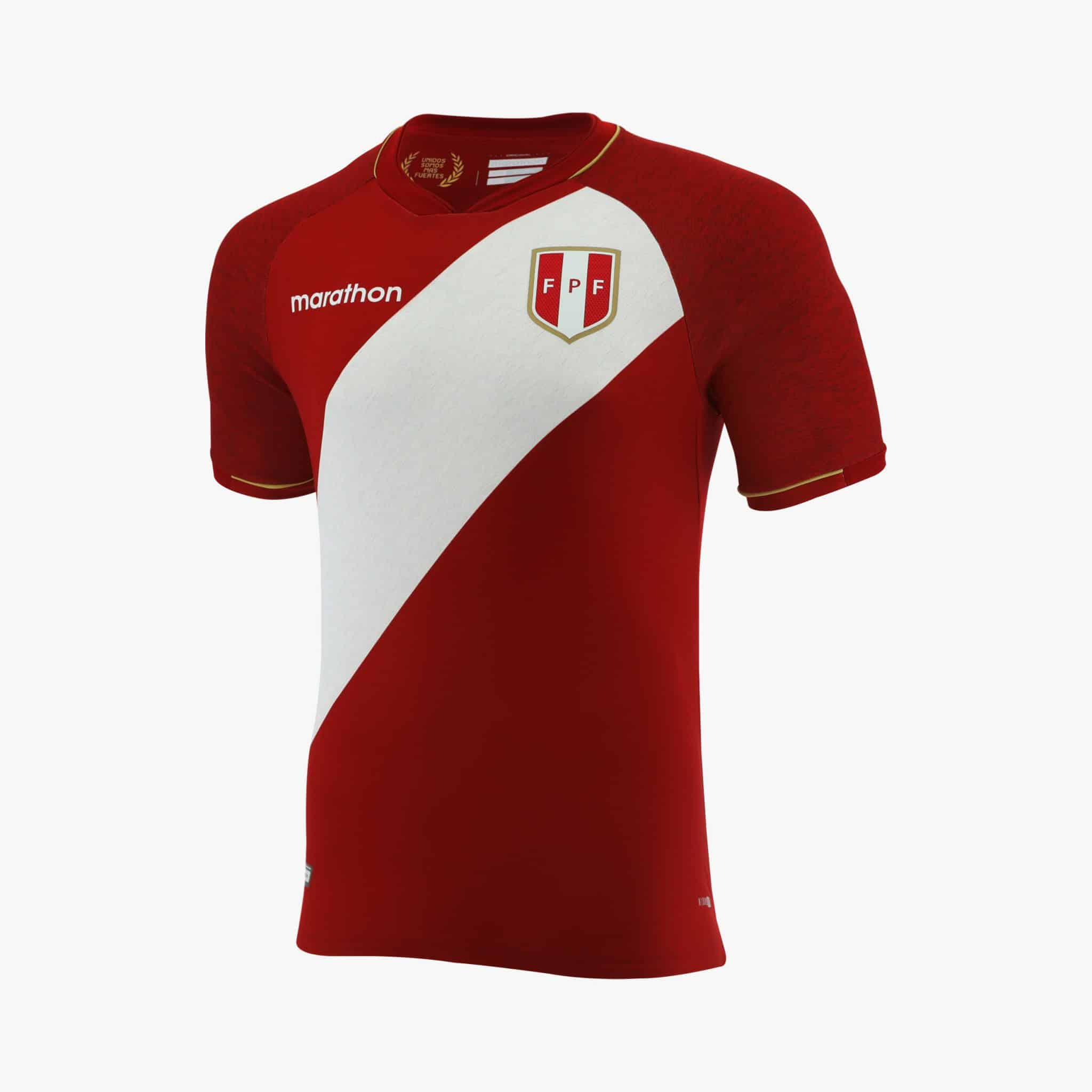 Maillot De Foot Pérou – Porté Match (match Worn), Non Lavé, Copa America