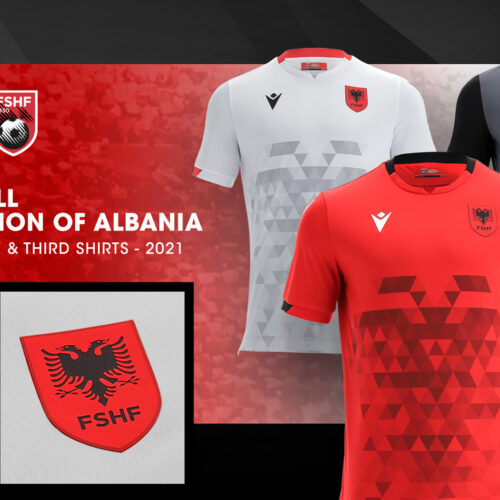 Image de l'article L'Albanie présente ses nouveaux maillots avec Macron