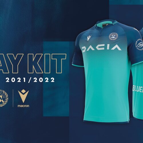 Image de l'article Les maillots de l'Udinese 2021-2022 dévoilés par Macron