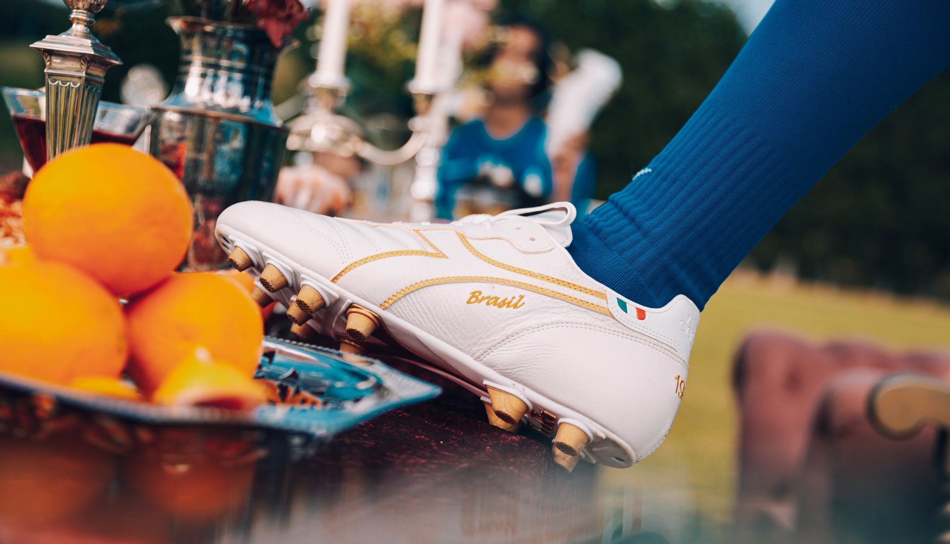Diadora Brasil blanc or