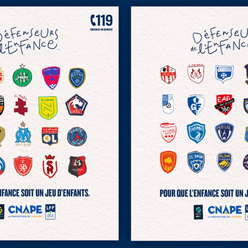 Image de l'article Les clubs de Ligue 1 et Ligue 2 changent de logo pour soutenir la protection de l'enfance