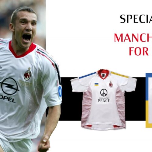 Image de l'article L'AC Milan réédite son maillot de 2003 en hommage à l'Ukraine et Shevchenko