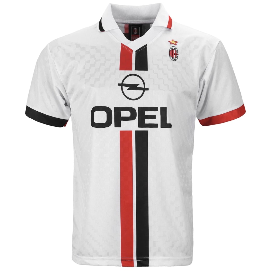 AC Milan Home Maillot de foot 1994 - 1995. Sponsored by Opel