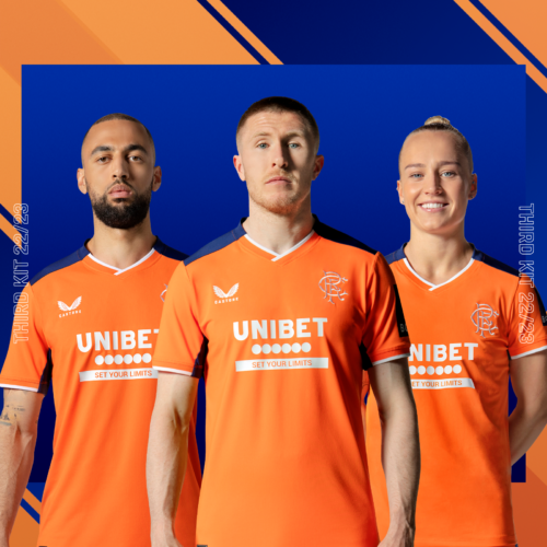 Image de l'article La marque Castore dévoile un maillot 22-23 orange pour les Rangers !