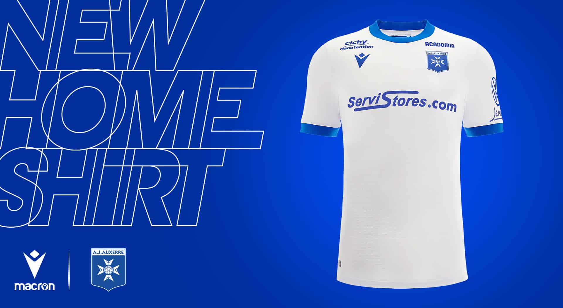 maillot auxerre 2022 2023 domicile macron
