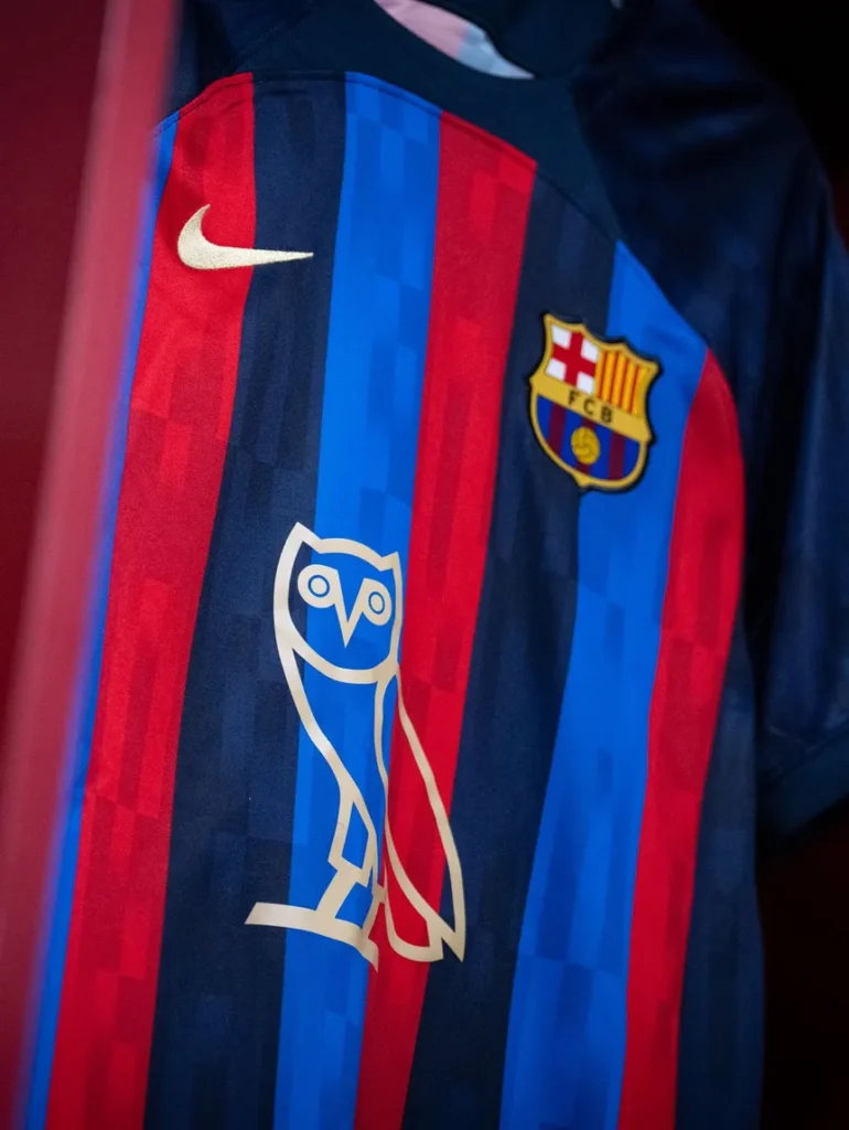 maillot barca label drake clasico real madrid