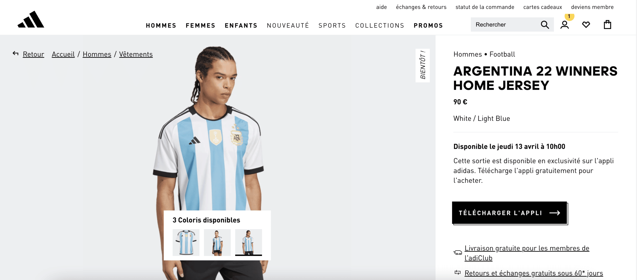 Maillot Argentine 3 étoiles 2023 Édition championne