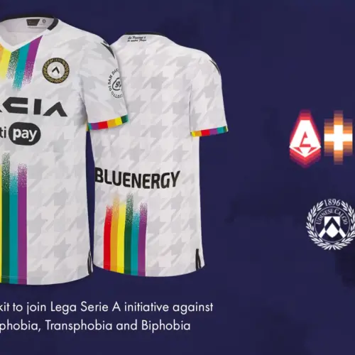 Image de l'article Un maillot aux couleurs du mouvement LGBT+ pour l'Udinese contre la Lazio