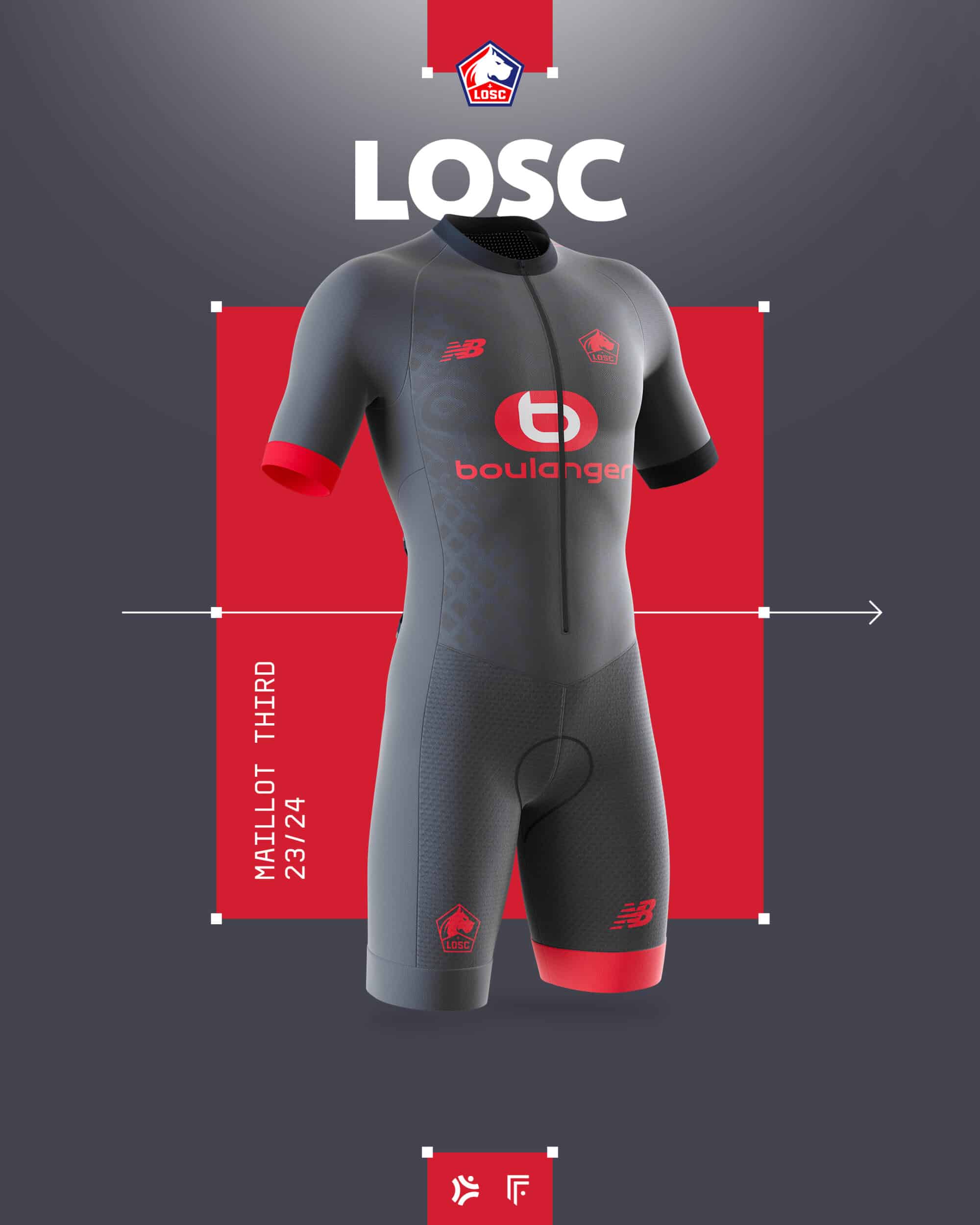 maillot foot losc lille velo