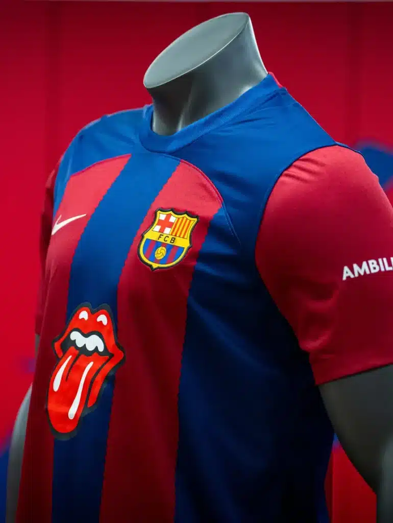 maillot barca langue rolling stones real madrid