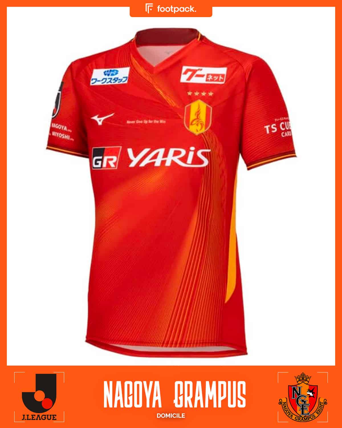 maillot Nagoya Grampus 2024 domicile mizuno