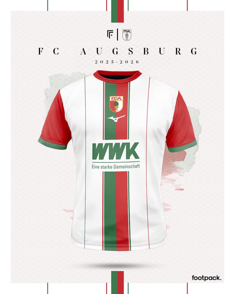 maillot fc augsbourg design domicile 2025 2026 1