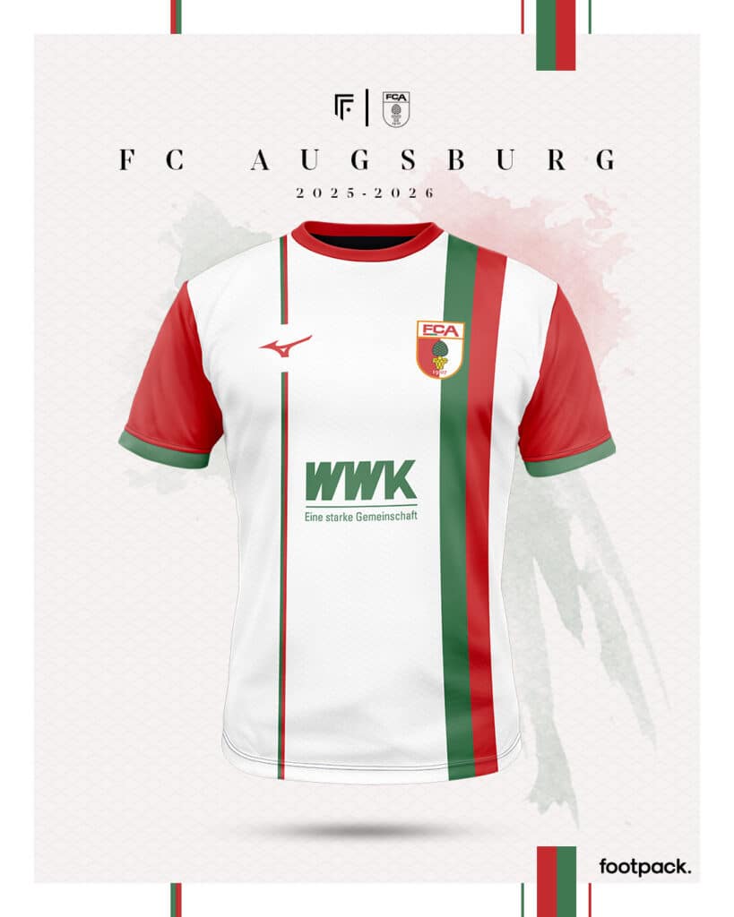 maillot fc augsbourg design domicile 2025 2026 3