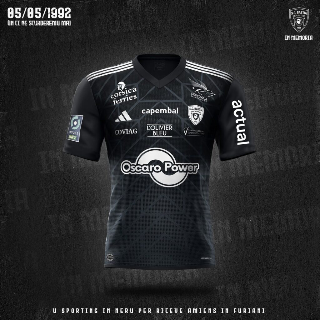 maillot bastia noir furiani