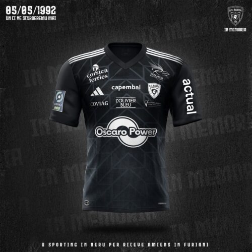 Image de l'article Un maillot noir pour Bastia en hommage aux victimes de Furiani
