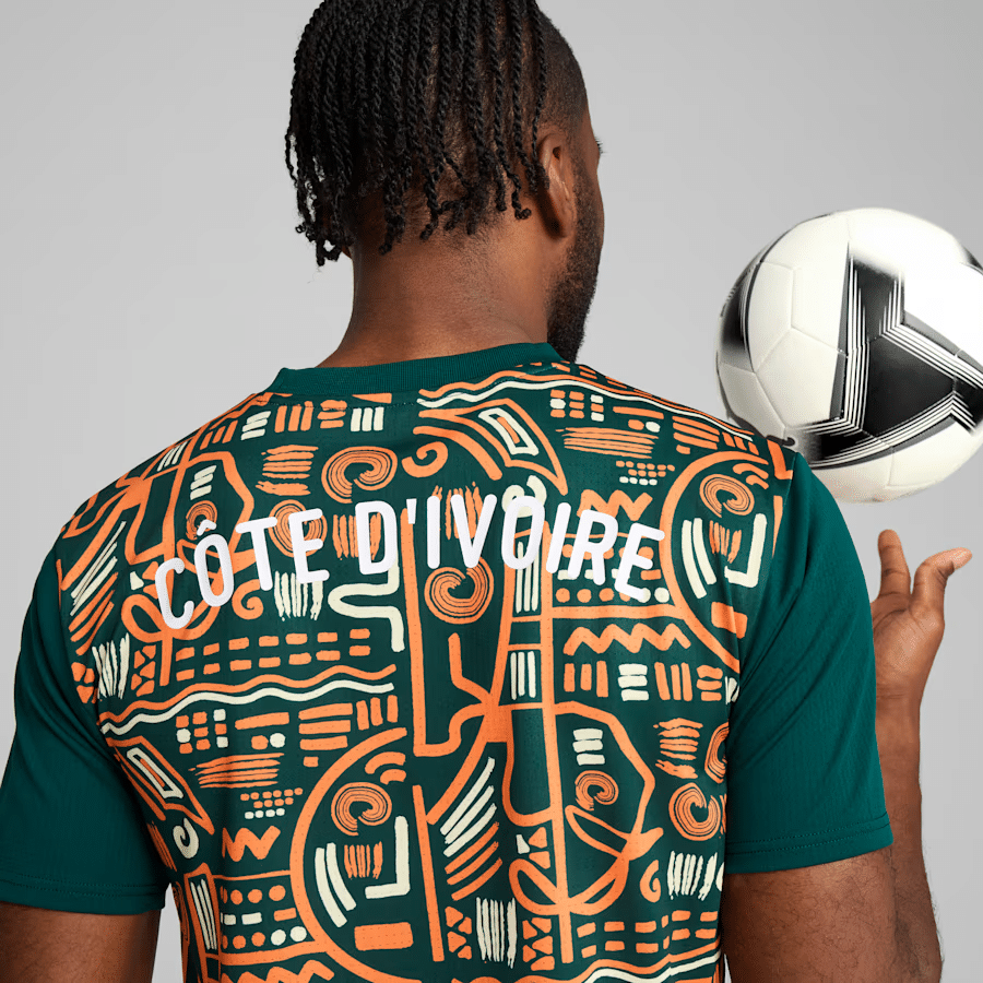 maillot pre match puma selection afrique 2025