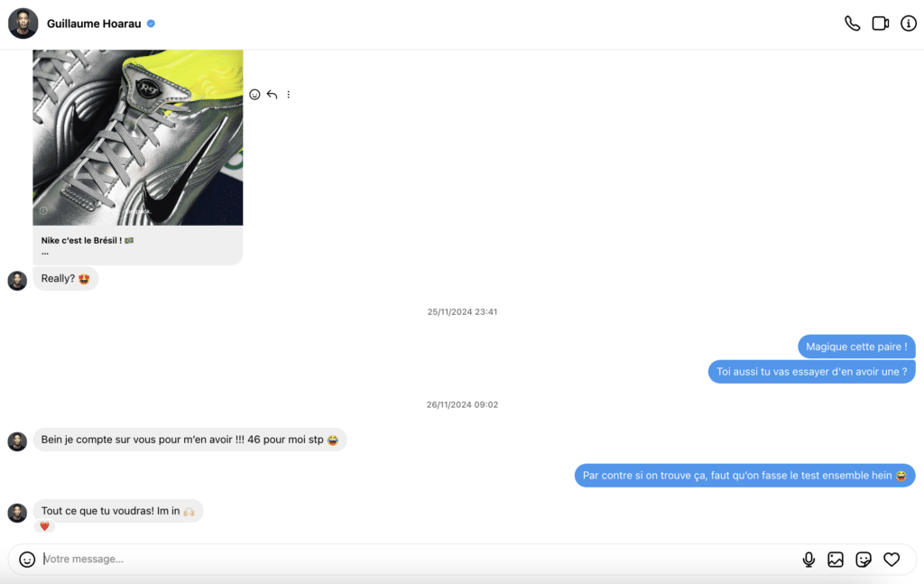 conversation guillaume hoarau nike mercurial footpack