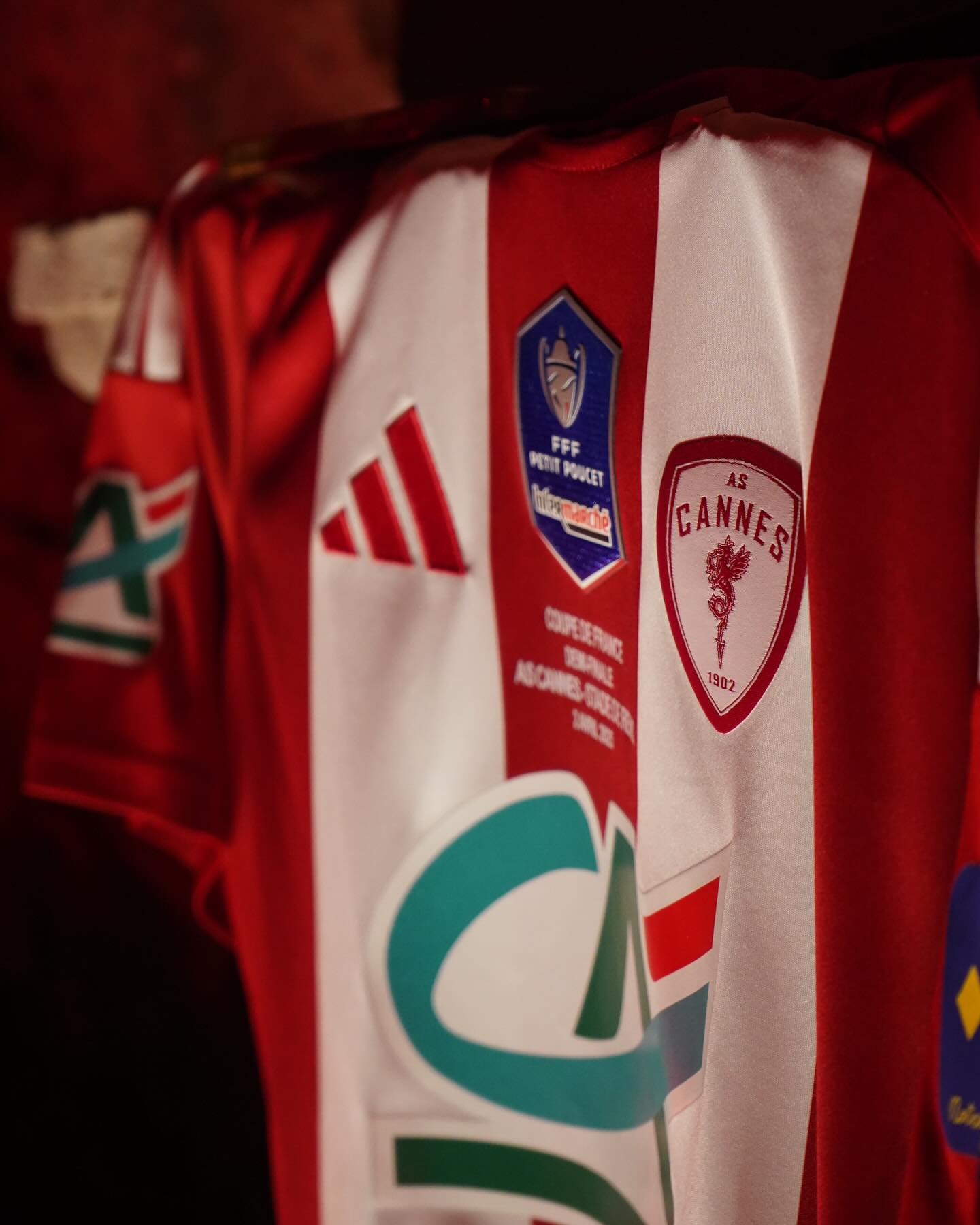 maillot as cannes adidas coupe de france 2024 2025