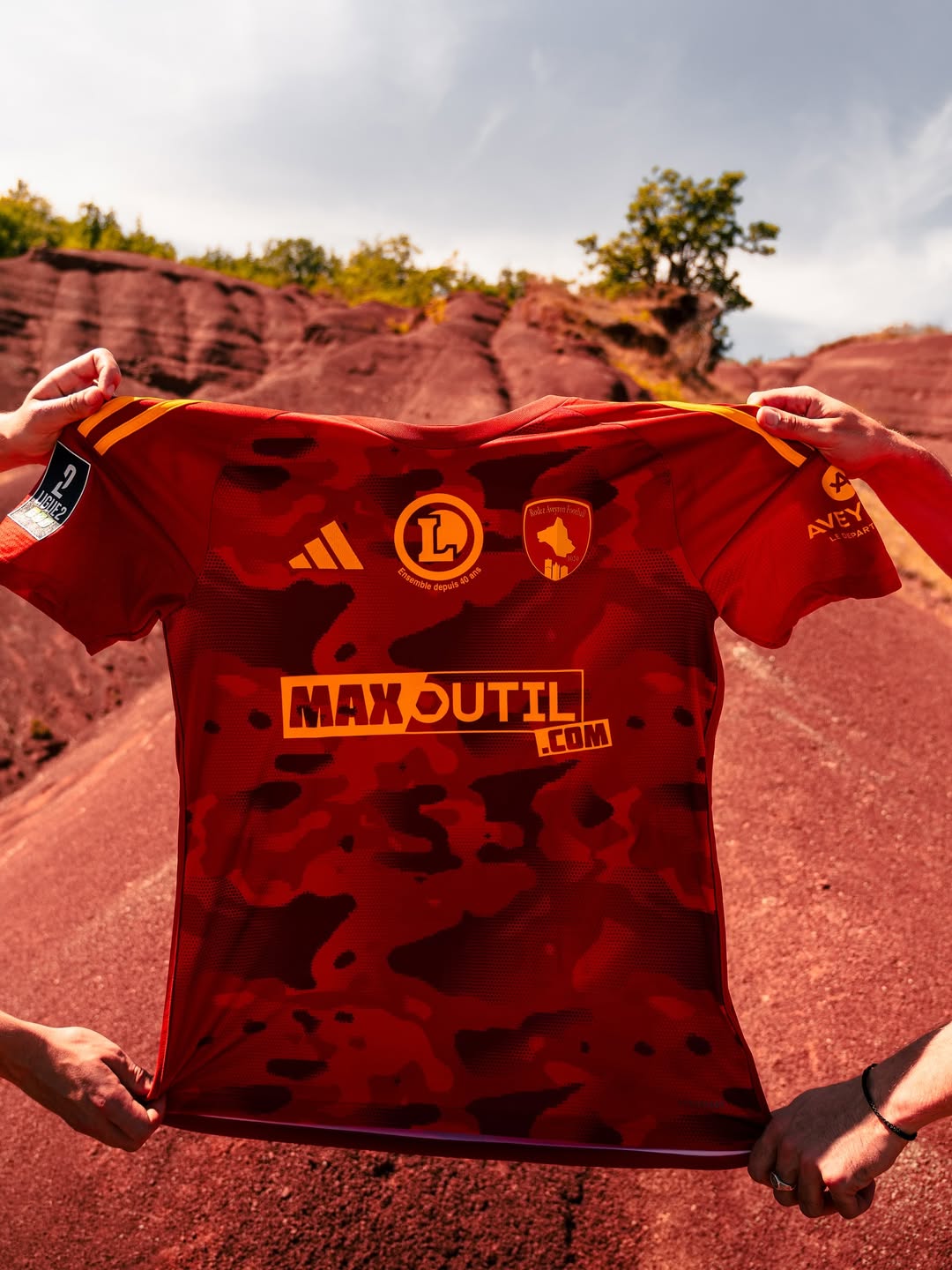 maillot rodez 2025 2026 domicile adidas