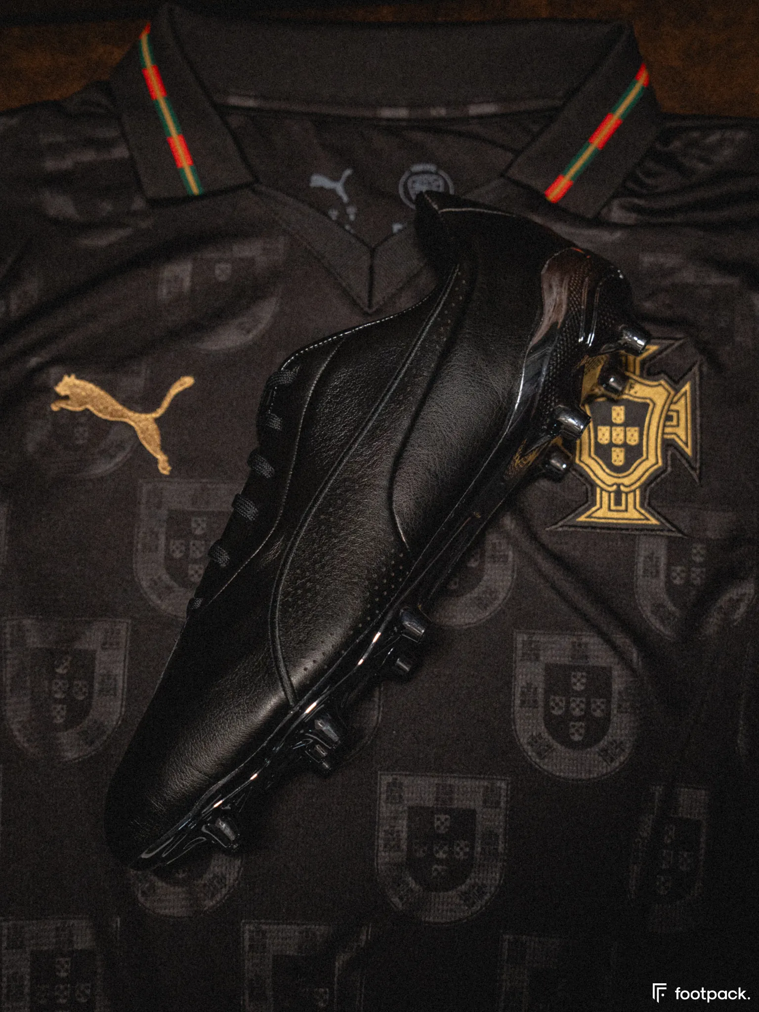 puma king eusebio full black footpack