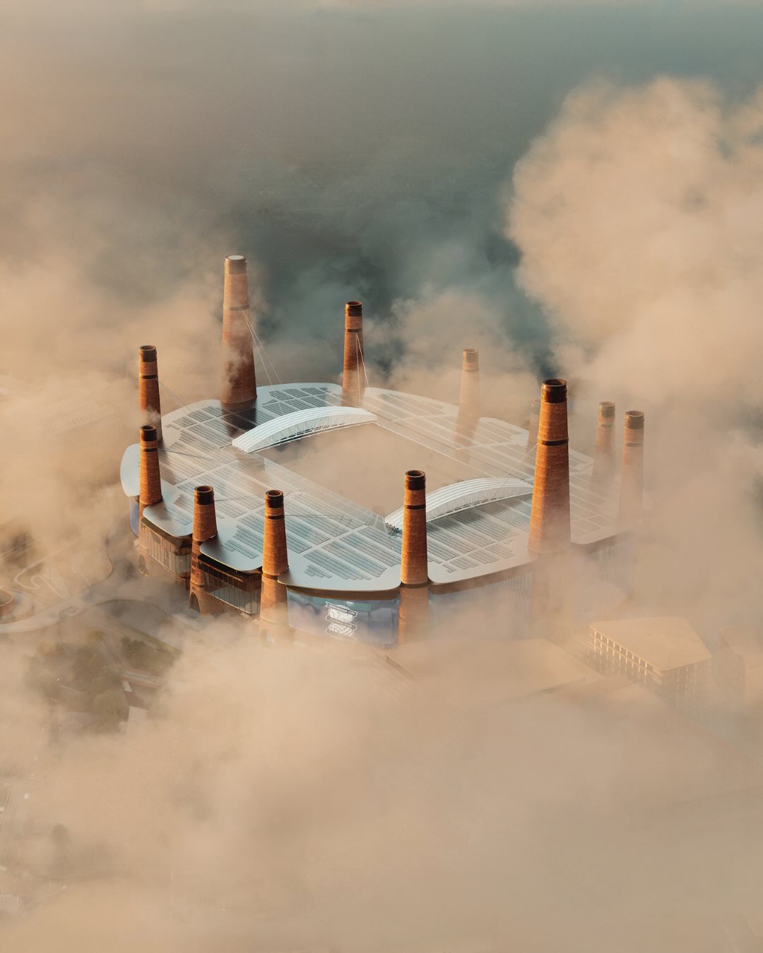 stade birmingham city cheminee usine
