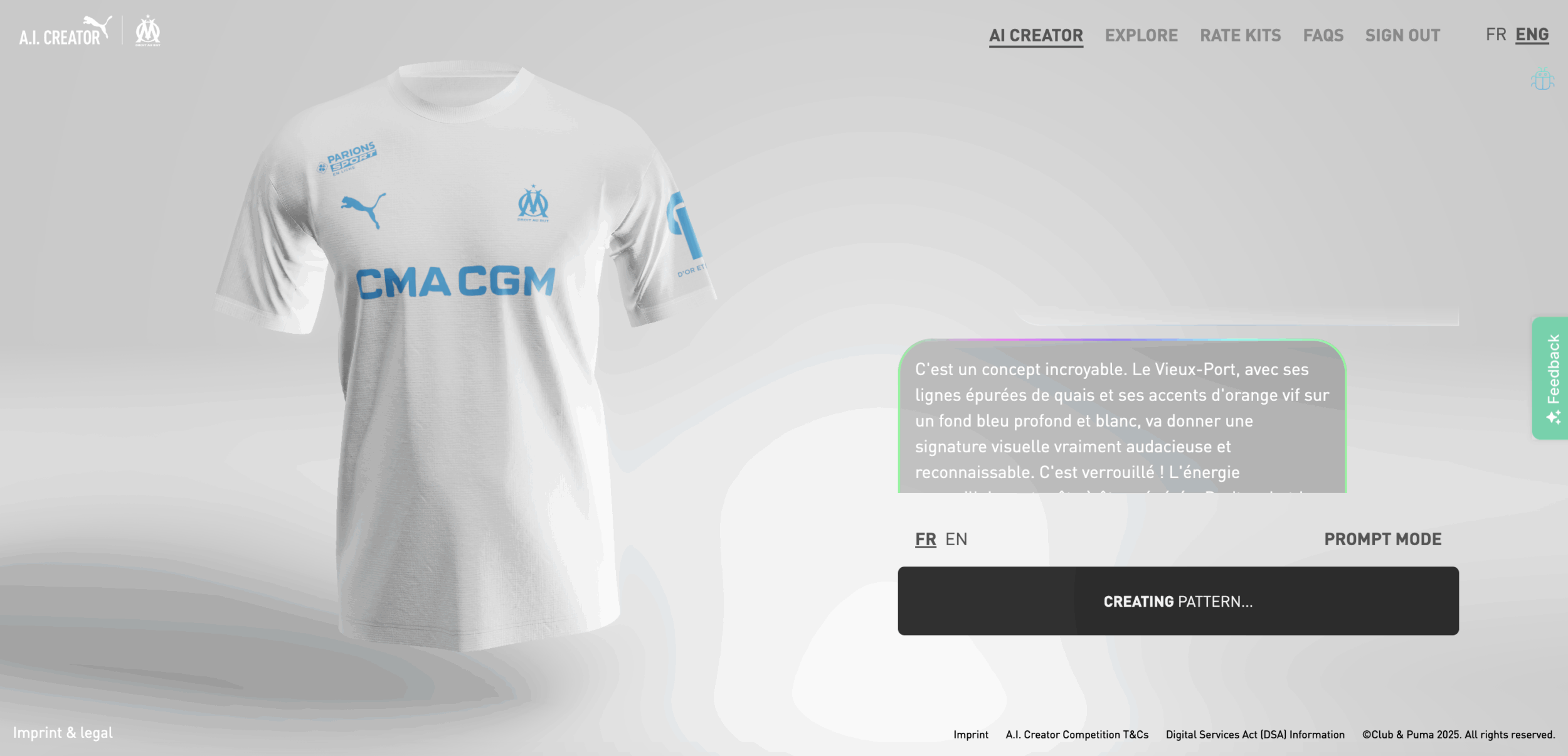 maillot om 2027 2028 puma ai creator