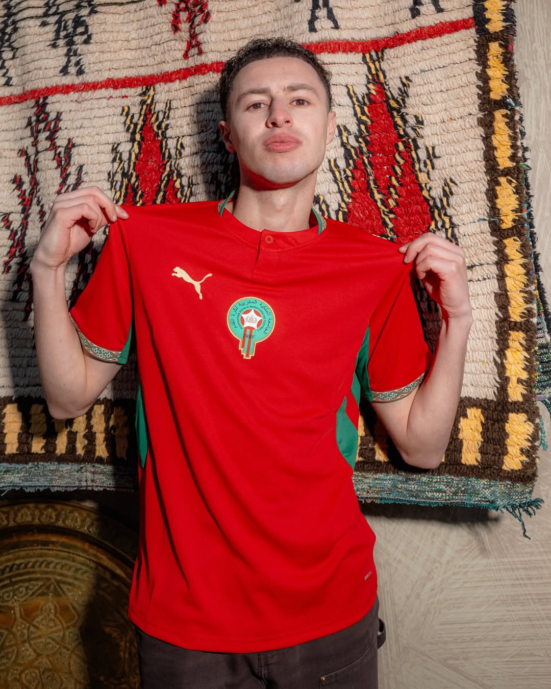 Maillot Maroc PUMA – Homme, Taille XXL, Manches Courtes – Occasion état Correct
