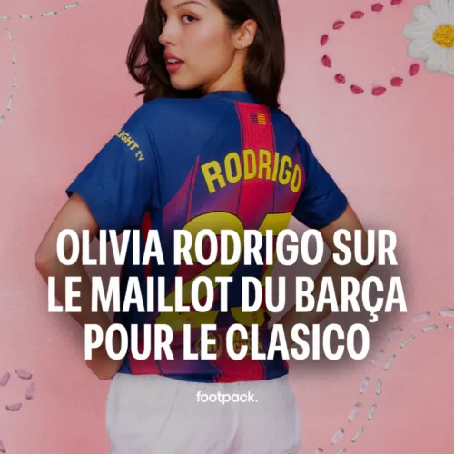 Image de l'article Maillot Barça : Olivia Rodrigo remplace Spotify pour le Clasico