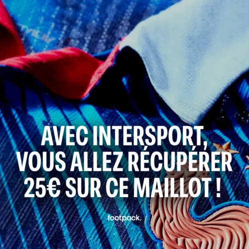 Image de l'article Jusqu’à 25 € en carte cadeau chez Intersport sur une sélection de maillots de la Coupe du Monde